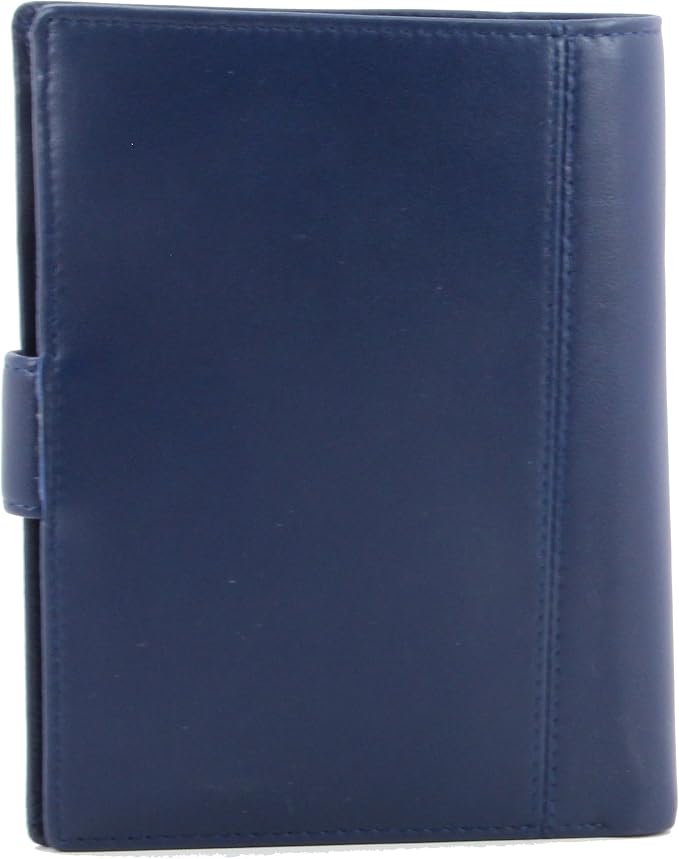Genuine Sheep Leather Smart Family Size Passport Travel Wallet/Holder - (Blue)