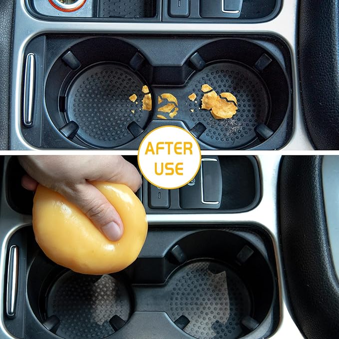 TICARVE Car Cleaning Gel Car Detailing Putty Car Cleaning Putty Gel Auto Detailing Tools Car Interior Cleaner Car Cleaning Kits Cleaning Slime Keyboard Cleaner Yellow | Car Interior Cleaner Supplies Car Putty For Cleaning Car Essentials Keyboard Office...