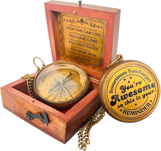 Gift for Son from Mom Dad | Engraved Compass 2" - Father to Son Gifts, Mom to Son Gifts for Graduation 2025, Birthday Baptism Confirmation Communion