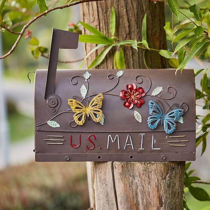 Heavy Duty Mailboxes for Outside, Mail Boxes Post Mount,Decorative Mailboxes Outside Courtyard Garden