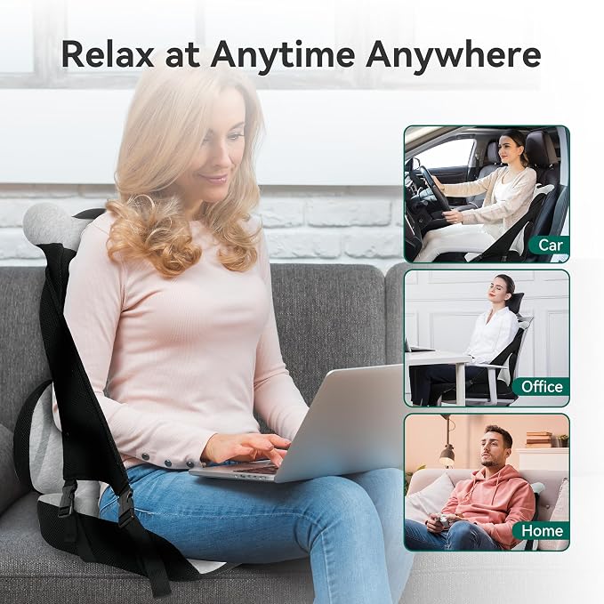 Lumbar Support Pillow Memory Foam, Car Seat Cushion, Office Chair Cushion, One Piece Chair Pad, Improve Posture, Sciatica, Hip & Back Coccyx Tailbone Pain