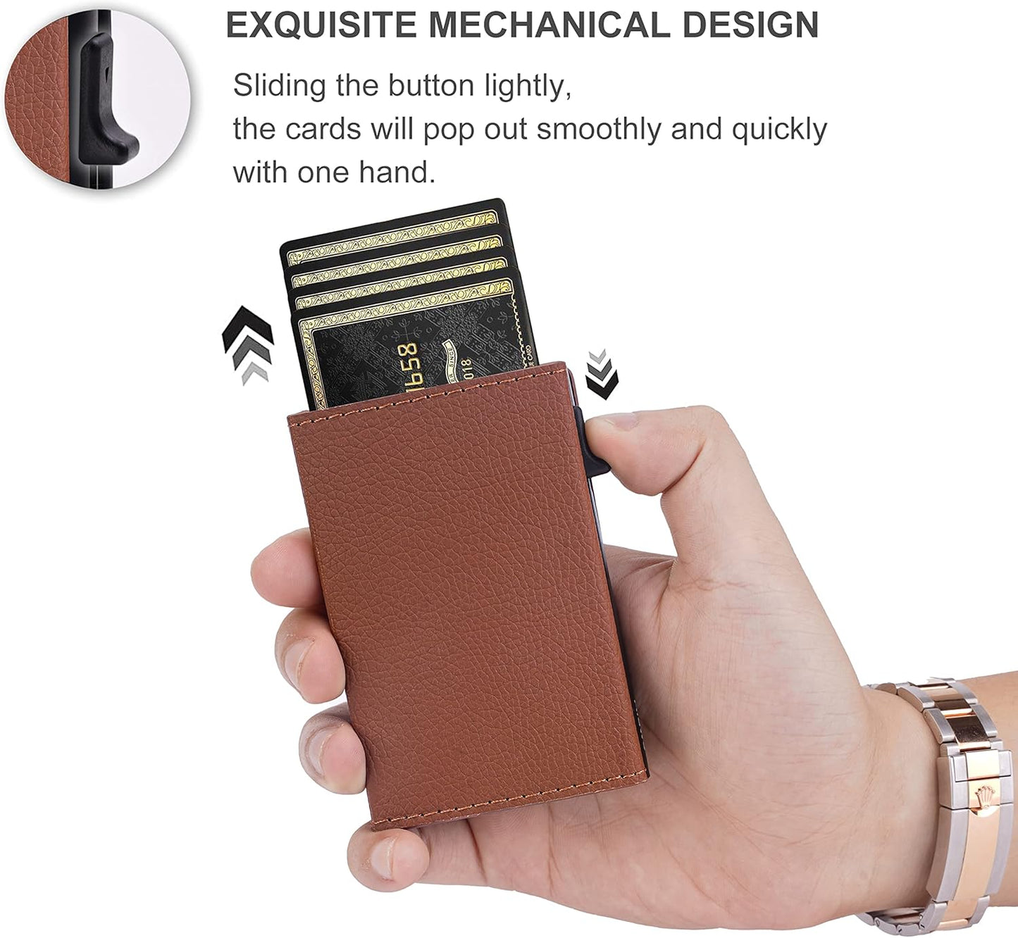 Aiuwo Airtag Wallet for Men,Mens Wallet Card Holder,Smart,Slim,Minimalist Wallet,Credit Cards Holder RFID Blocking Wallet (Airtag Wallet, Lichee Brown)