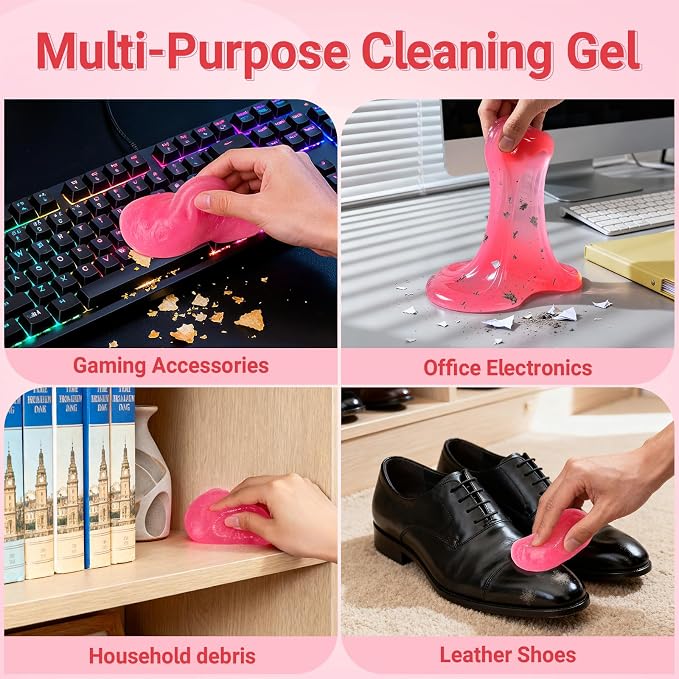 ColorCoral Cleaning Gel Dust Cleaner for PC Keyboard Car Detailing, 160g | For PC Laptops, Office Electronics, Car Interior, Computer and Gaming Accessories; Universal Cleaning Kit Gift for Men Women
