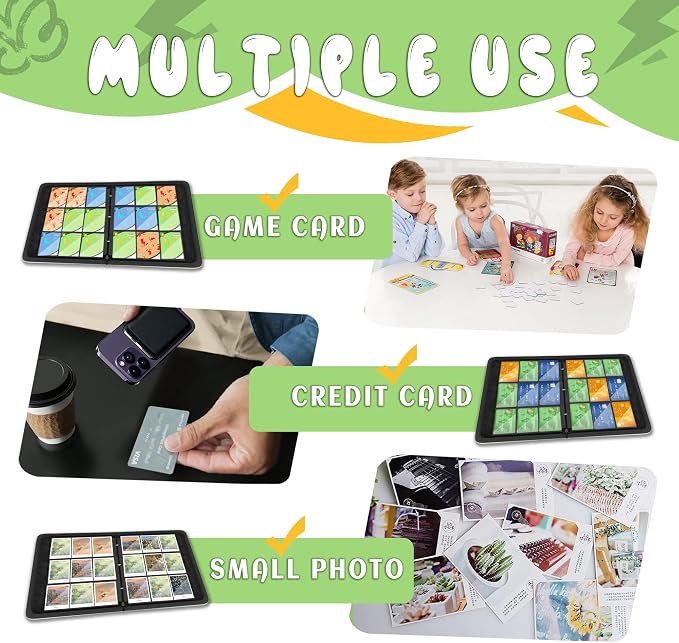 Trading Card Binder 9 Pocket,Card Binder 900 Pockets,Card Book Holder Cards with 50 Removable Sleeves,3-Ring Zip Design MTG/TCG/Sport Collectible Trading Card Albums Gifts for Boys and Girls (Green)