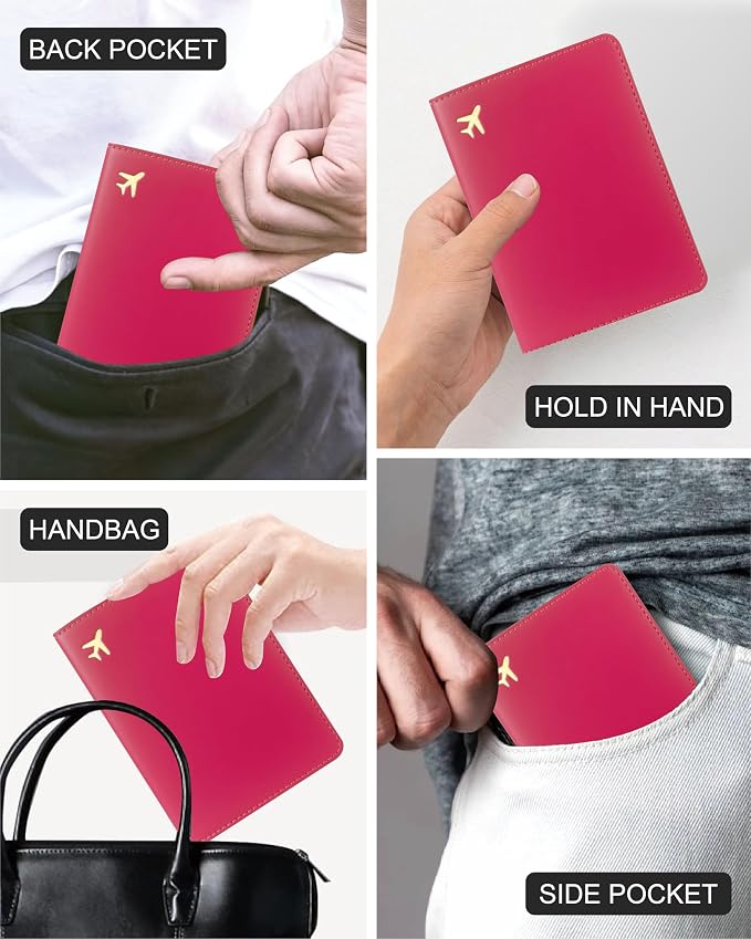 Passport Holder for Travel, RFID Blocking Waterproof PU Leather Travel Passport Cover Case Wallet
