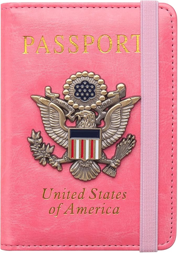 Premium Passport Holder for Travel RFID Blocking Passport Cover Slim | Passport Cover for Women Men Leather US Passport Wallet Case for Travel Passport Book Cover Travel Document Organizer Carrier
