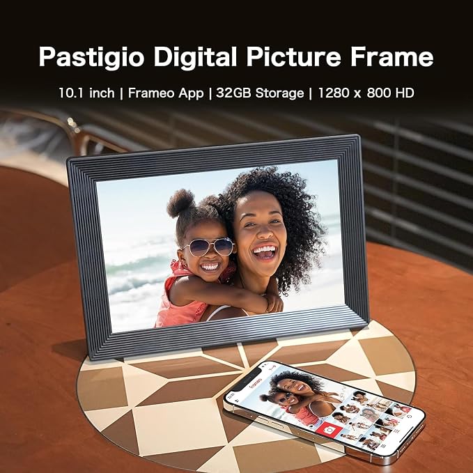Digital Picture Frame, Frameo WiFi 10.1 Inch 1280*800IPS HD Touch Screen Digital Photo Frame, 32GB Memory, Auto-Rotate, Share Picture Video, Birthday Gifts for Women, Gifts for Mom, Dad, Wedding Gifts