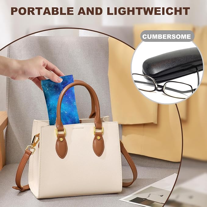 Anikathy 2Pcs Sunglass Eyeglass Glasses Case Soft PU Leather with Cleaning Cloth Cute Glasses Pouch Bag for Men Women Girs