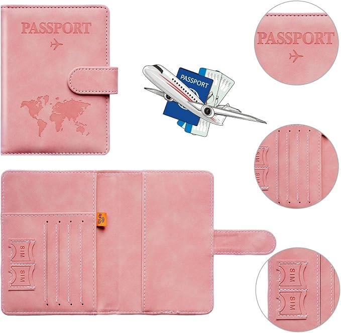 Passport Holder for Travel Women and Men RFID Passport Holder with Card Slots Holder Passport Case Passport cover Passport Wallet Travel Essentials and Accessories