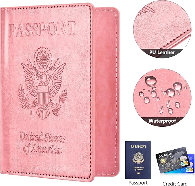 Eoehro Passport Holder for Travel Essentials-2Pack, Passport Wallet Cover Case for Travel Must Haves Accessories,Passport Book Holders for Women and Men