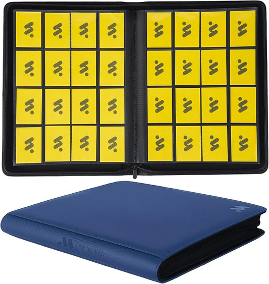Card Binder 16 Pocket,Trading Card Binder Holds up to 1408 Cards with 44 Sleeves,Zipper Card Holder Album Compatible with TCG Card/Game Cards/Sports Card-Blue