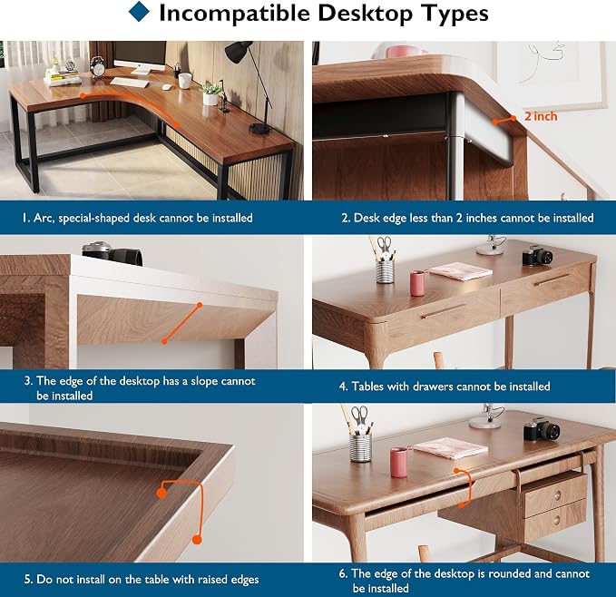 BONTEC Ergonomic Desk Extender Tray, 9.5"x9.1" Table Mount Arm Wrist Rest Shelf, 90° Foldable Elbow Support, Clamp on Computer Arm Rest for Desk, Office & Home Use, Durable & Easy to Install | 90°Foldable Elbow Support, Table Mount Arm, Clamp on Comput...