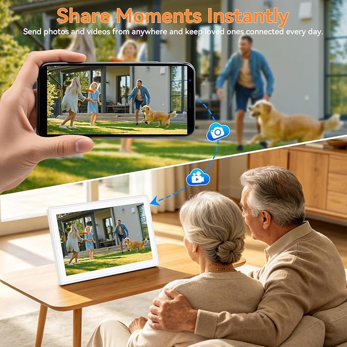 15.6" Smart Digital Calendar - No Subscription Family Hub with Calendar Sync, Meal Planner, Photo & Video Display, Touch Screen, Wall & Desk Mount, Gifts for Women Men (White)