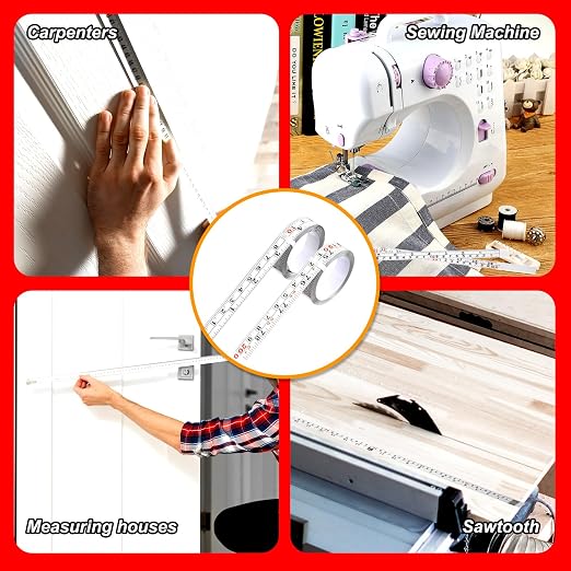 2 PCS Adhesive Measuring Tape, 78 Inch/200cm Left-Right Reading Ruler Self-Adhesive, Imperial and Metric Scale, Sticky Tape for Workbench Woodworking Table Saw Drafting Table