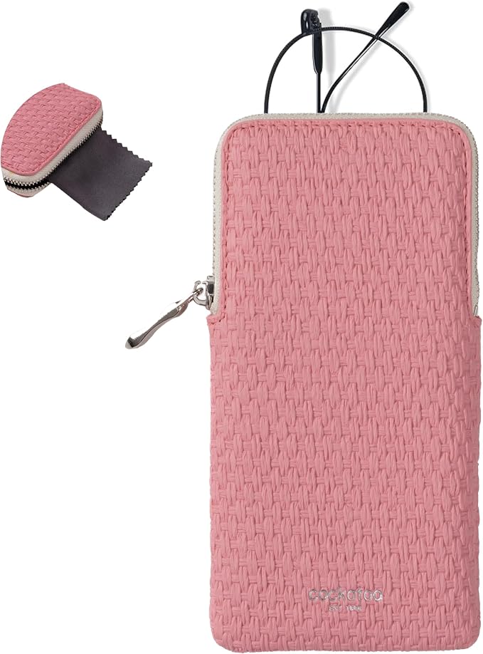 Cockatoo Portable Glasses Case, Drop-Resistant Eyewear Storage Pouch, Slim Soft Case for Sunglasses, with Cleaning Cloth