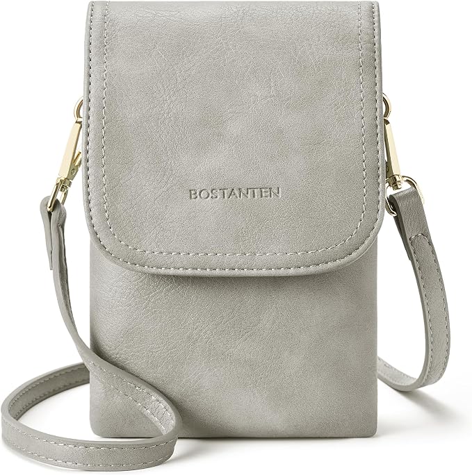 BOSTANTEN Small Crossbody Bag for Women Designer Cell Phone Purse | Vegan Leather, Multiple Pockets, Card Slots, Compact Size for Phone, Cards and Keys, Daily Travel Shopping Use