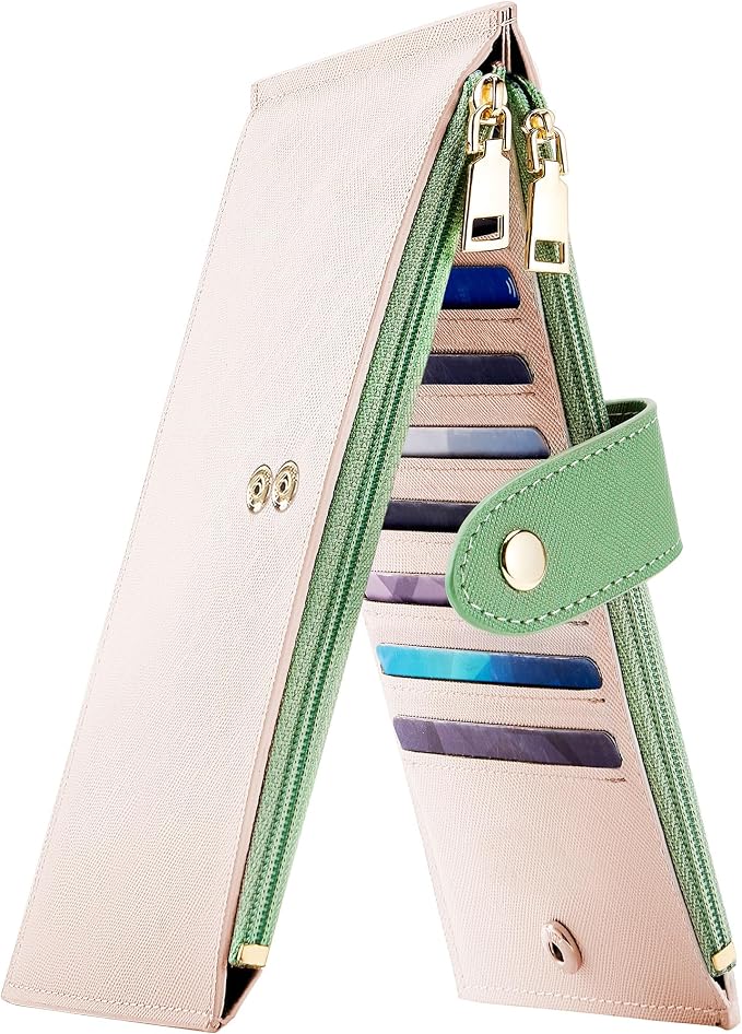 Travelambo RFID Wallet Women Bifold Multi Card Wallet Case with Zipper Pocke Credit Card Holder for Women