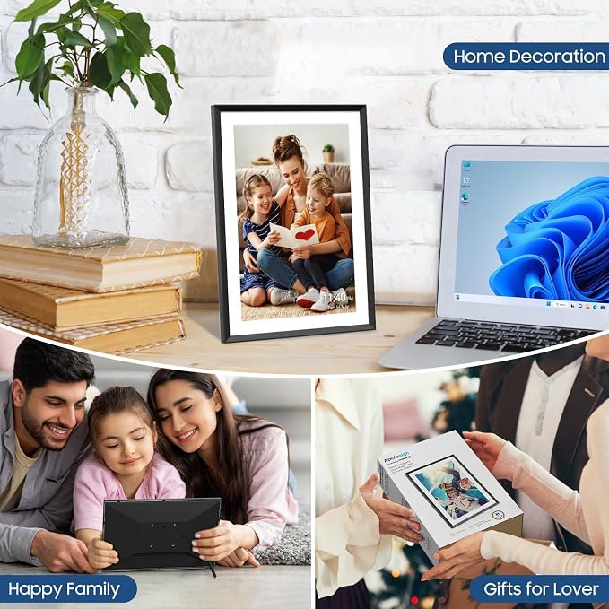 Digital Picture Frame Powered by Nixplay 10.1", Share Photos/Videos via Nixplay App or Email, WiFi Digital Photo Frame with Easy Setup, Support Alexa, Free Cloud Storage, Auto Rotate, Gifts for Mom
