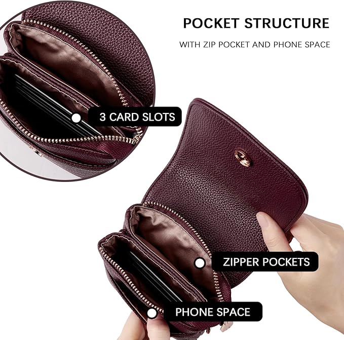 BOSTANTEN Small Crossbody Bag for Women Designer Cell Phone Purse | Vegan Leather, Multiple Pockets, Card Slots, Compact Size for Phone, Cards and Keys, Daily Travel Shopping Use