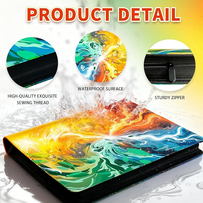 Toploader Card Binder for TCG Cards, 20-Pocket Portable Card Collector Ablum Holder Book Fits 2000 Cards with 50 Removable Sleeve, Waterproof Trading Card Binder Display Storage Carrying Cases