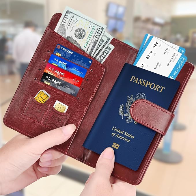 Passport Holder for Travel Essentials Wallet Cover Case Women Men Gift | Passport Holder for Travel Cruise Essentials, Passport Wallet Cover Case Women Men Travel Gifts