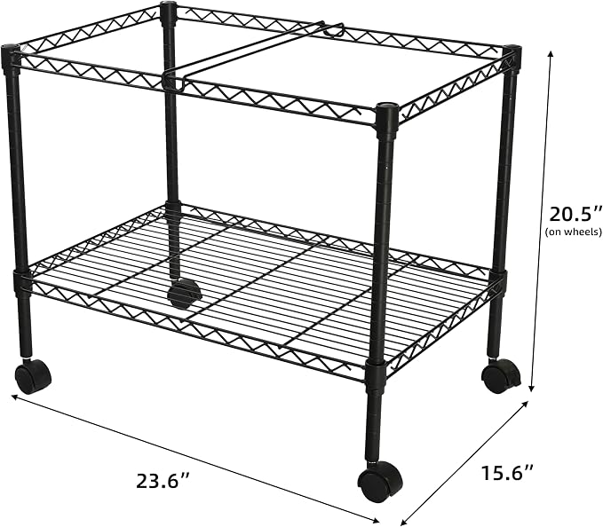 Finnhomy Premium 1-Tier Metal Rolling File Cart for Letter Size and Legal Size Folder, Black