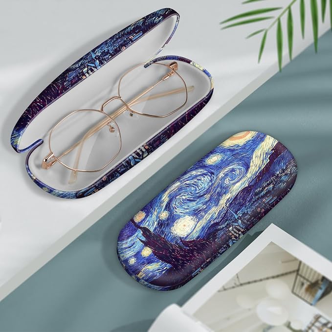 FINTIE Hard Shell Eyeglasses Case, Portable Protective Glasses Cover Eyeglass Holder Box with Cleaning Cloth for Men Women
