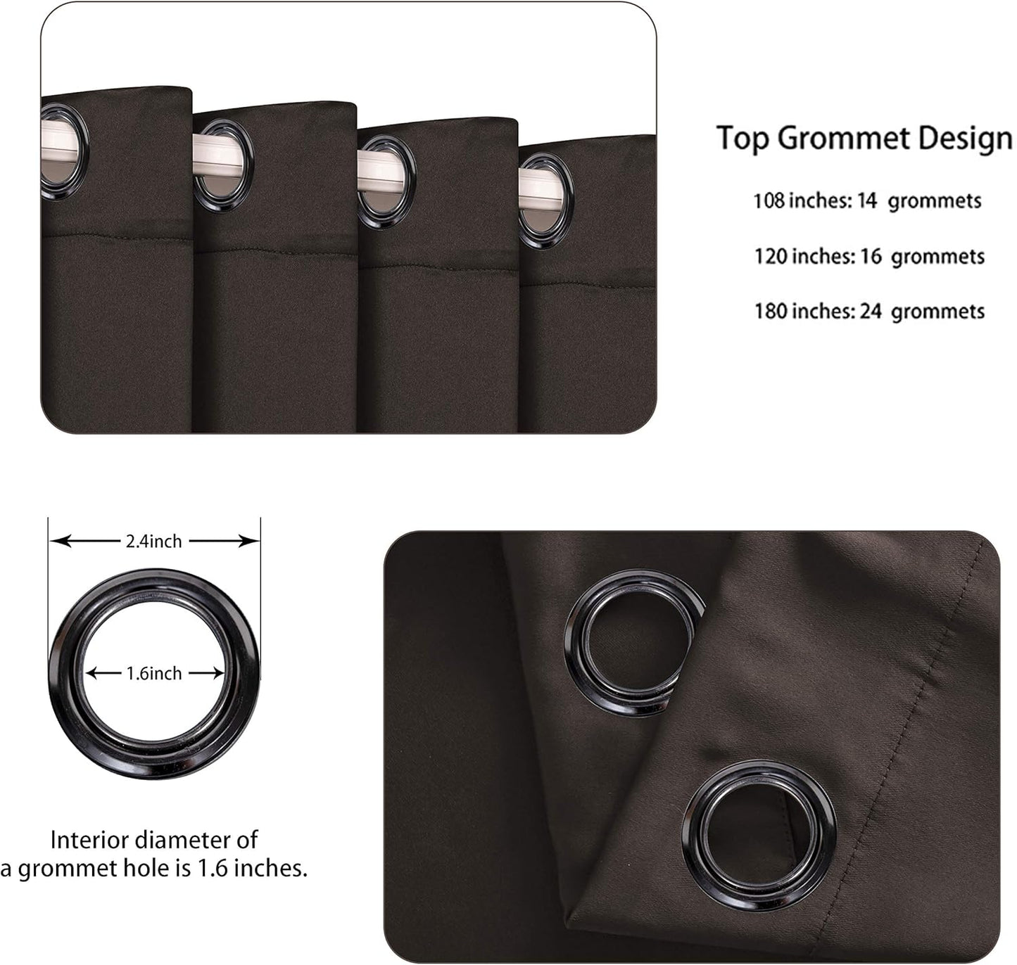 BONZER Room Divider Curtain Screen Partitions Total Privacy Wall Grommet Wide Blackout Curtains for Living Room, 96L x 108W Inch (8L x 9W ft), 1 Panel, Chocolate