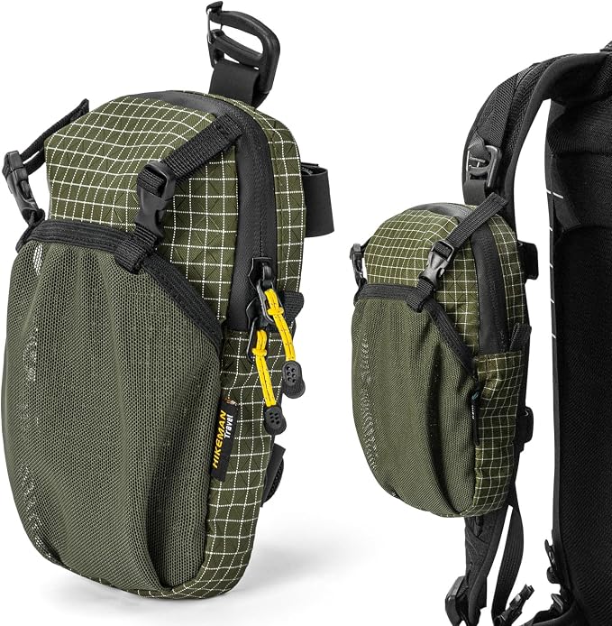 HIKEMAN Backpack Shoulder Strap Pouch - Smartphone Strap Pack,Waterproof Backpack Strap Pocket Attachment Bag for Hikers,Small Crossbody Bag Waist Pack for Sports Hiking Camping (Army Green)