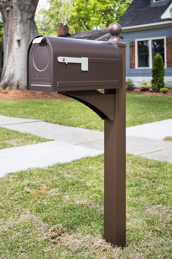 Architectural Mailboxes Landover Aluminum Mailbox Post, Compatibility Code A, B, C, LP000BZAM, Venetian Bronze