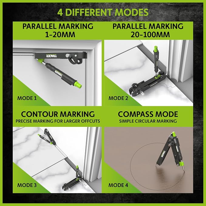 Tracer Professional Woodworking Scribe Tool Set ProScribe with Deep Hole Pencil, 6X 2.8 mm Lead Refills, Holster & Case - Precision Scribing Tool for Carpenters & Craftsmen