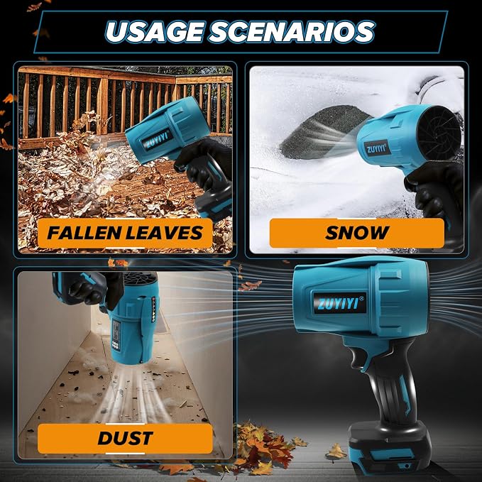Cordless Leaf Blower for Makita 18V Battery (NOT Included), Handheld Brushless Mini Jet Dry Blower Turbofan, Electric Air Duster 240 MPH High Speed for Cleaning, Camping, Outdoor