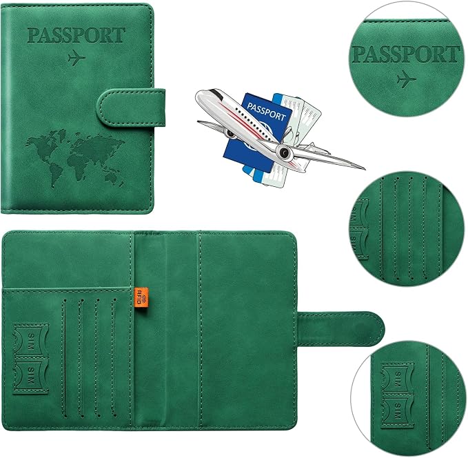Passport Holder for Travel Women and Men RFID Passport Holder with Card Slots Holder Passport Case Passport cover Passport Wallet Travel Essentials and Accessories