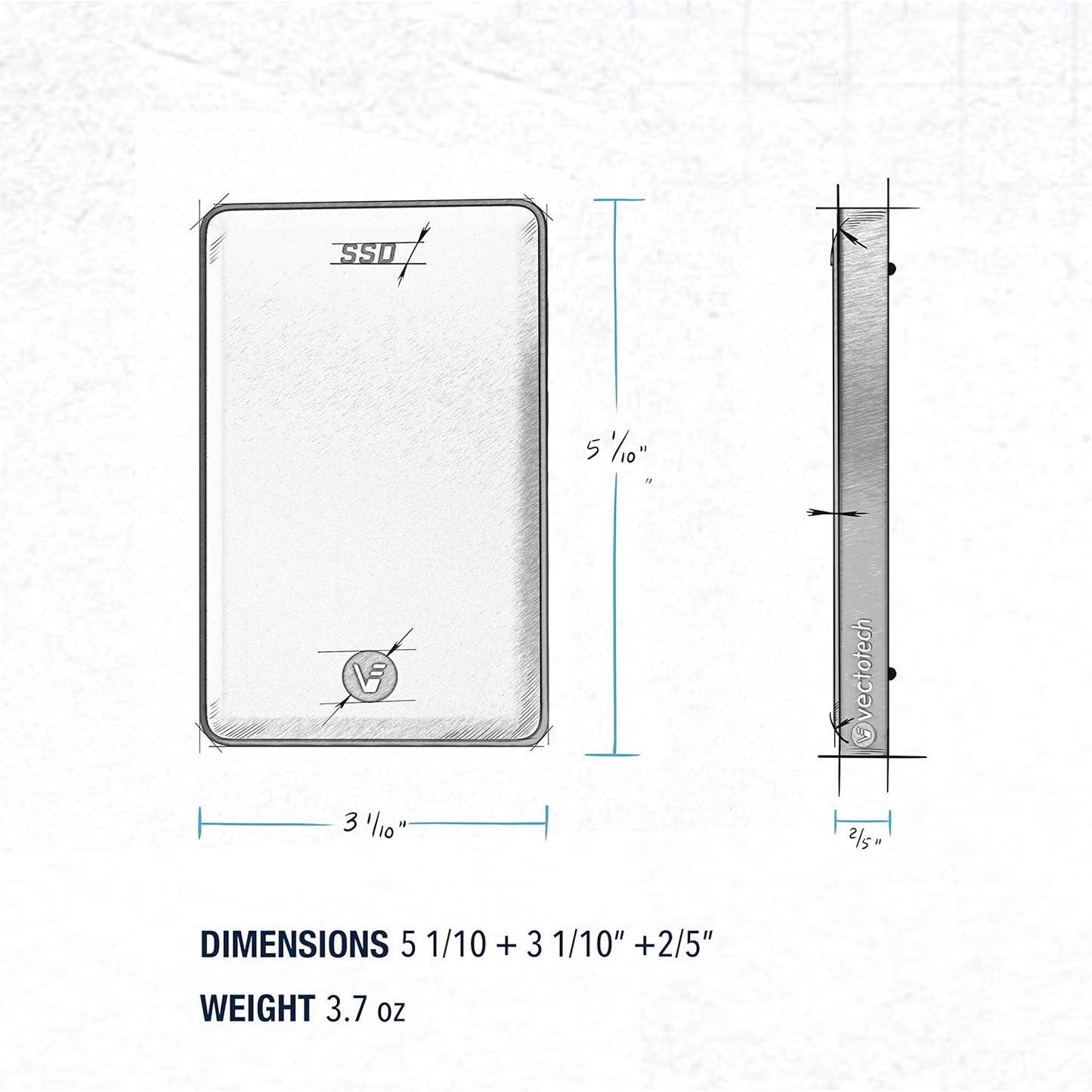 4TB External SSD USB-C Portable Solid State Drive (USB 3.1 Gen 2) | 3D NAND Flash | Rapid