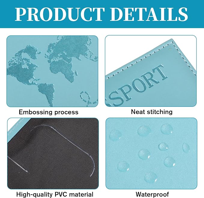4 Pcs Passport Holder For Travel, Passport Covers Wallet Cover Case, Porta Pasaporte Sleeve Blocking Leather Travel Accessories For Women And Men
