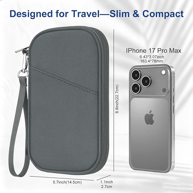 Slim Family Passport Holder for Travel, Travel Wallet | Durable nylon, RFID blocking, passport holder for travel family, eco-friendly