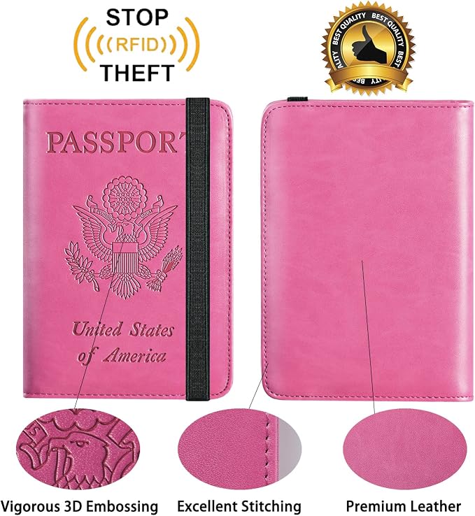 Passport Holder, Travel Essentials, Passport Cover, RFID Travel Wallet | Passport Wallet, Travel Accessories, RFID Blocking, Synthetic Leather Card Case, International Must Haves, For Women Men