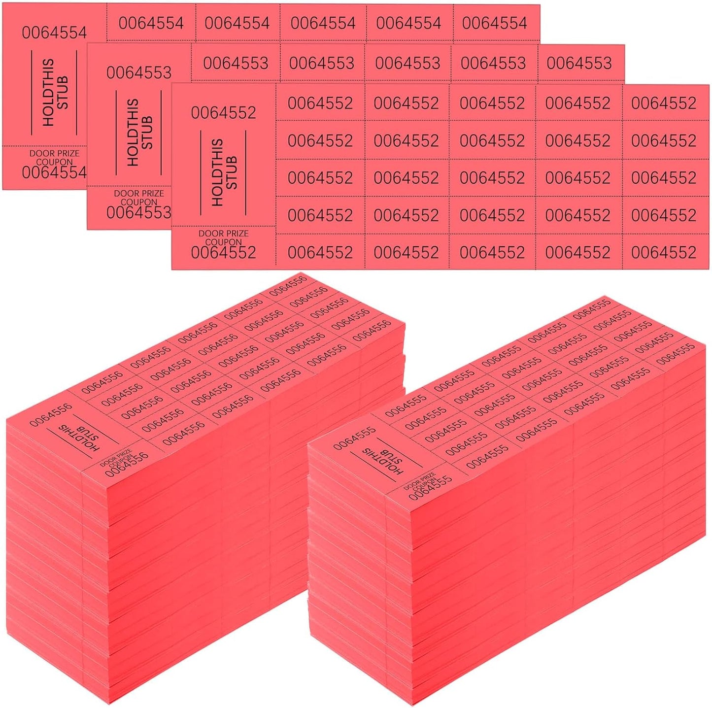 Kosiz 2000 Sheets Raffle Ticket 25 Bid Chinese Auction Tickets Tricky Tray Basket Raffle Sheets for Back to School Class Rewards Carnival Door Prizes Events(Red)