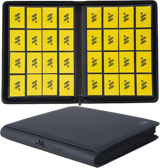 Card Binder 16 Pocket,Trading Card Binder Holds up to 1408 Cards with 44 Sleeves,Zipper Card Holder Album Compatible with TCG/Sports Cards-Black