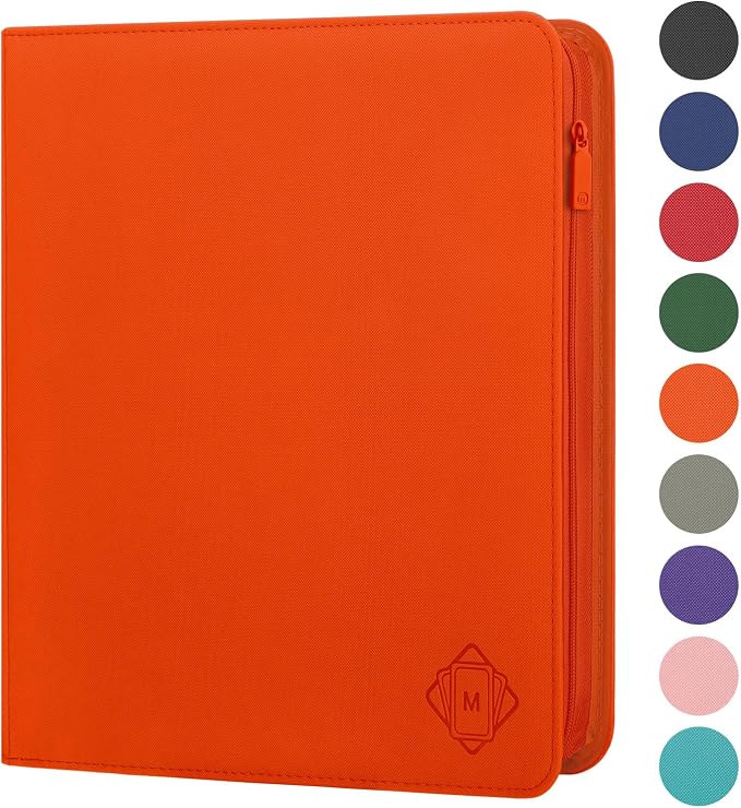 Premium Card Binder 12 Pocket for 720 Pockets Trading Card Binder, PU Zipper Card Collection Album, Sturdy Side-Loading Card Book Holder for MTG, TCG, Game Cards, Sports Cards