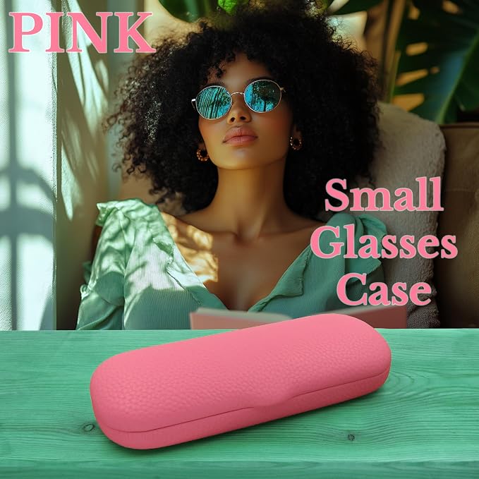 MyEyeglassCase Men Small Glasses case - Eyeglasses Hard Shell Holder Pouch & Cloth-Reading Slim & Narrow Case Heavy Duty