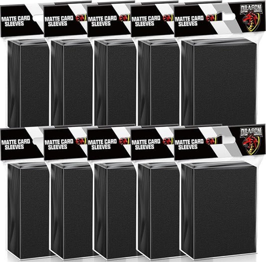 1000 Pcs Black Card Sleeves Toploaders for Trading Card, Matte Card Sleeves Deck Card Protectors Compatible with Baseball Cards, Sports Cards, Game Card