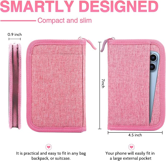 Passport Holder for Travel, Women Rfid Blocking Passport Wallet, Travel Essentials Premium Wallets, Waterproof Passport Holders Bag for Men Traveling, Travel Document Organizer Credit Cards Case