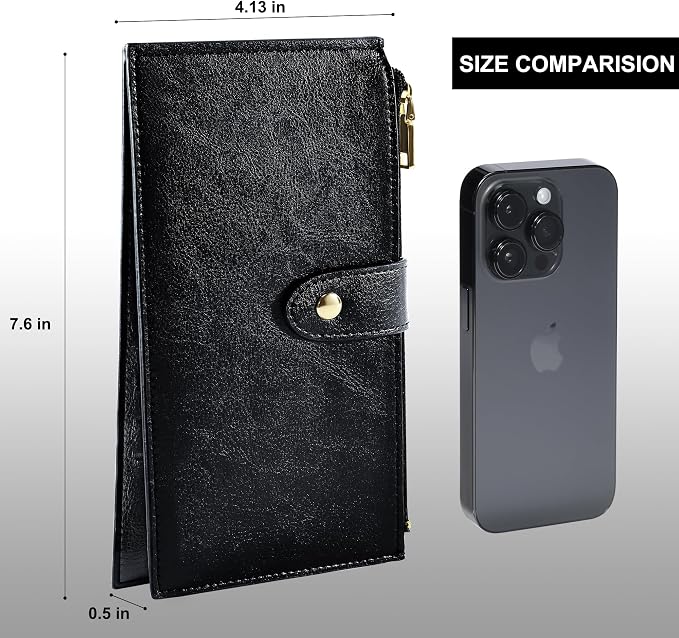 Travelambo RFID Wallet Women Large Size Bifold Multi Card Wallet Case with Zipper Pocke Credit Card Holder for Women