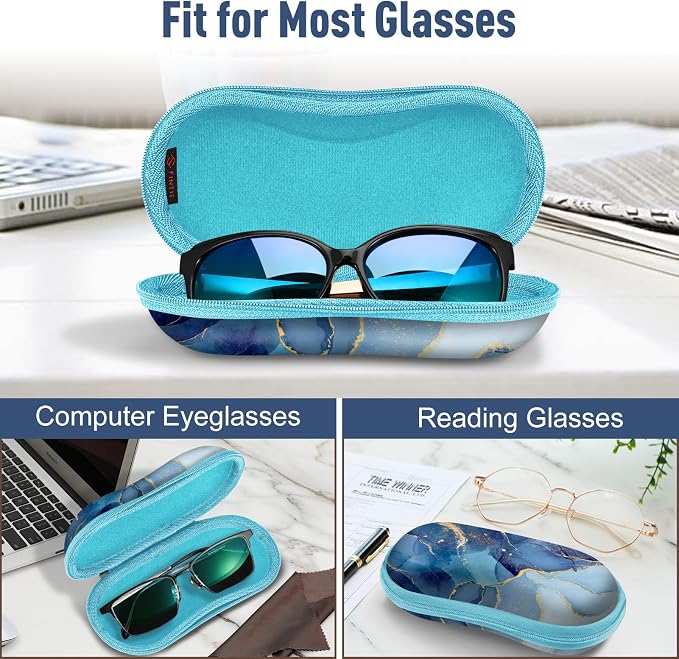 FINTIE Sunglasses Case, Hard EVA Shell Shockproof Sport Glasses Case with Metal Carabiner Travel Zipper Eyeglasses Holder