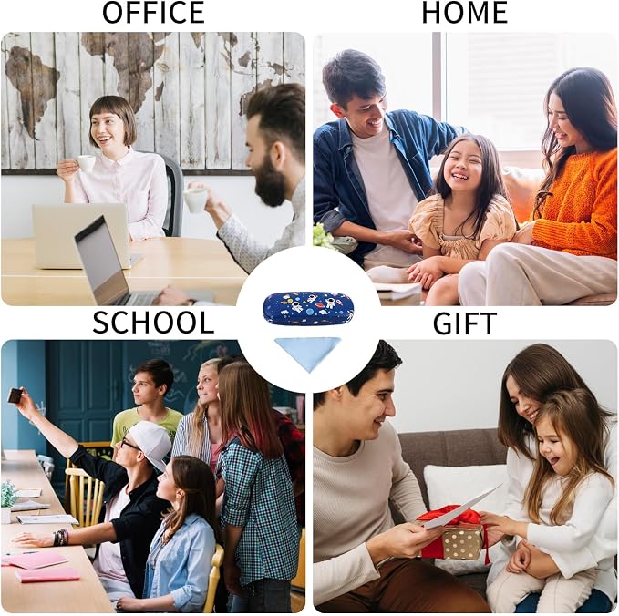 PERFECTSIGHT Hard Shell Eyeglasses Case, Kawaii Protective Glasses Case for Kids, Cute Eyeglass Case for Women Men Girls