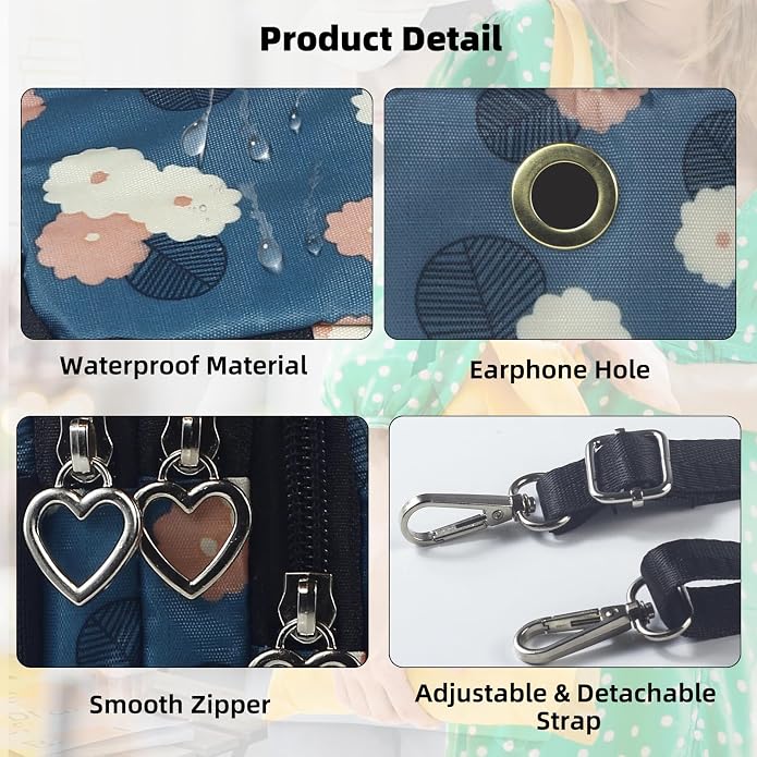 Small Crossbody Bag for Women - Mini Phone Purses with Crossbody Strap and Wallet - Nylon Arm Bag