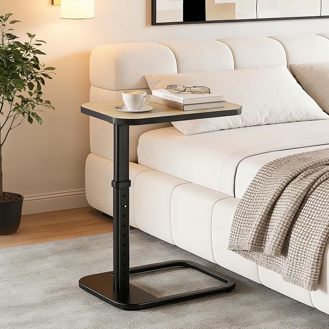 Adjustable Height TV Tray Table for Couch, Flip-Top Design | 19"-30" Height Range, 9-Position Lock System, Rounded Corners, Laptop Table, Snack Table, For Living Room & Bedroom