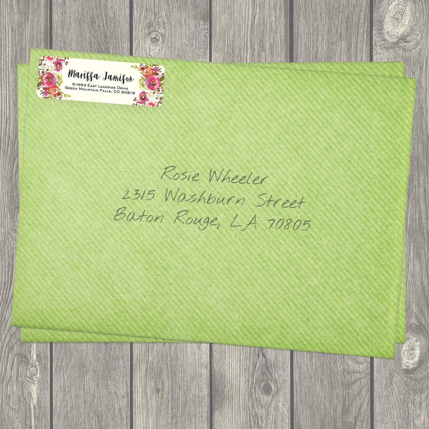 Vibrant Floral and Ivory Rolled Address Labels/Roll of 250 Personalized Address Labels/Designer Return Address Stickers in Elegant Plastic Dispenser