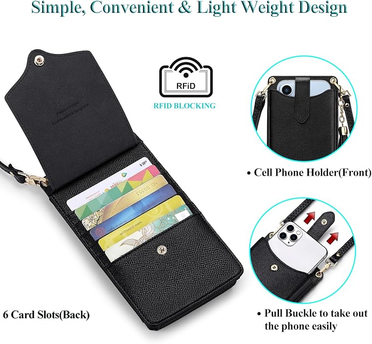Peacocktion Small Crossbody Cell Phone Purse for Women, Lightweight Mini Small Crossbody Bags for Women with Card Slots